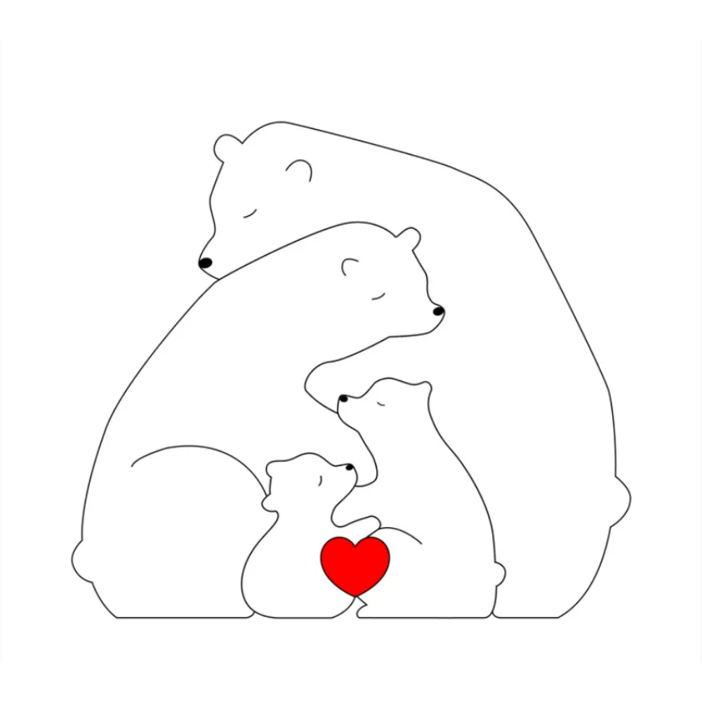 Family Puzzle™ – Personalized Mother’s Day Gift with Bear Family