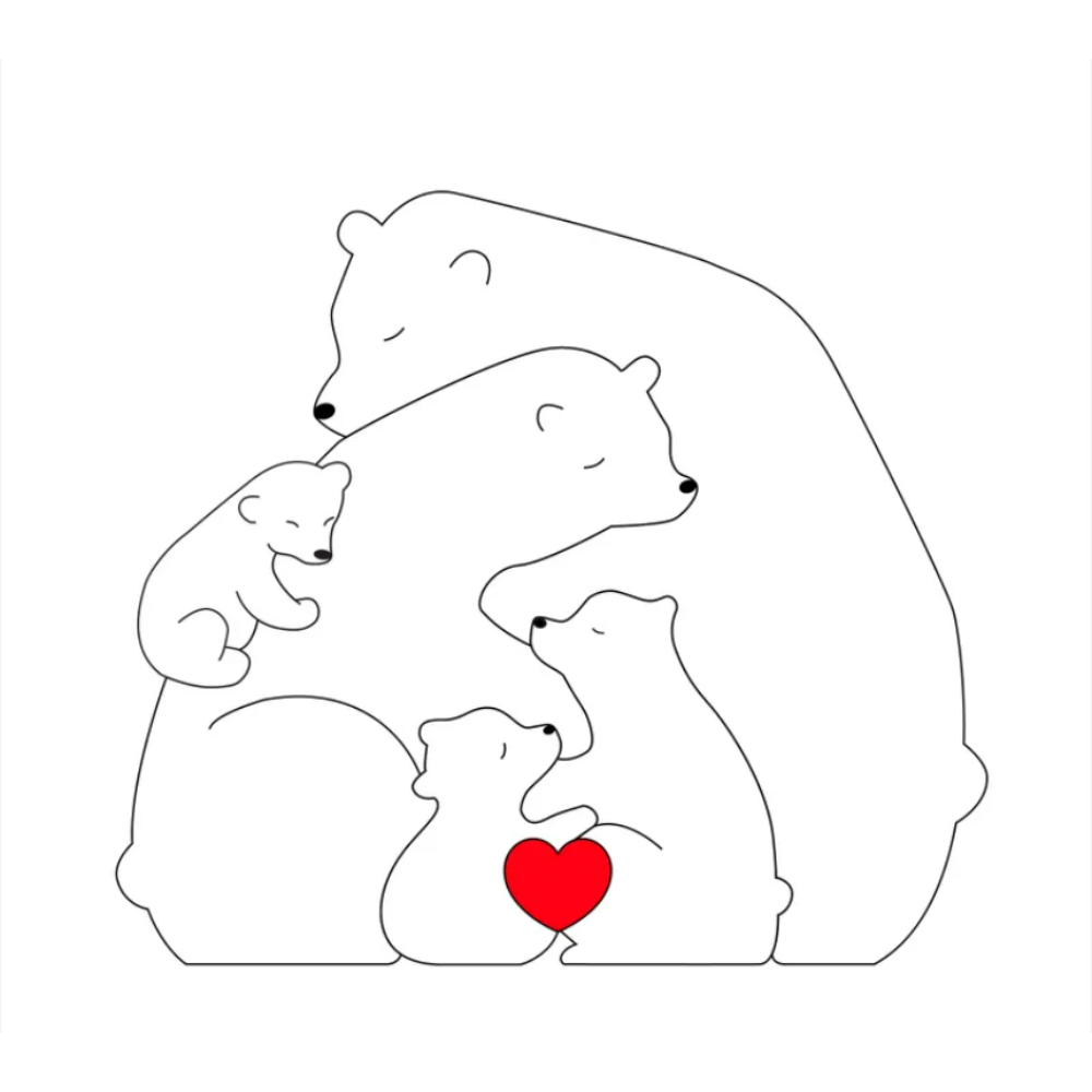 Family Puzzle™ – Personalized Mother’s Day Gift with Bear Family
