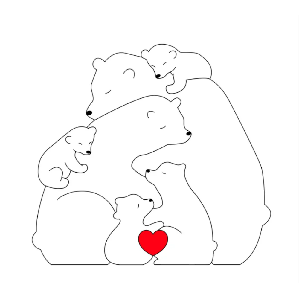 Family Puzzle™ – Personalized Mother’s Day Gift with Bear Family