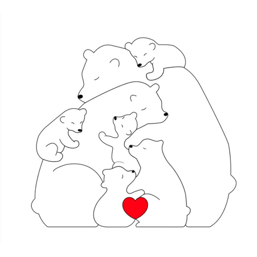 Family Puzzle™ – Personalized Mother’s Day Gift with Bear Family