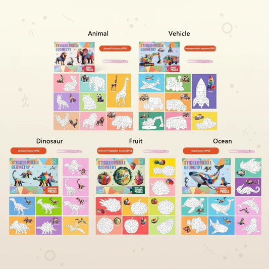 Kids Three Dimensional Sticker Puzzle | Geometric Design | Boys and