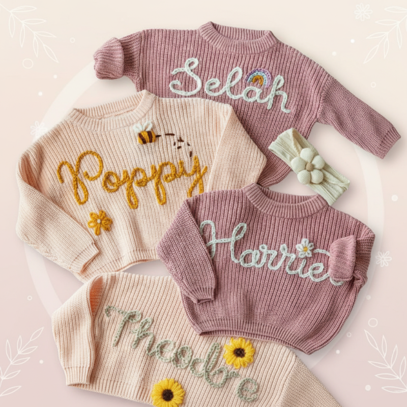 TinyStitch – Personalized Knitted Name Sweater for Babies & Children