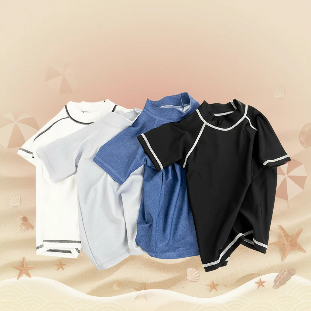 SunnyGuard – Summer & Protective – Anti-UV Kids Swim Shirt with Short Sleeves