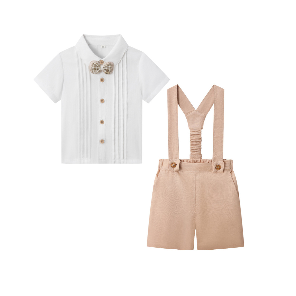 LittleDandy – Classic & Elegant – Cotton Shorts with Suspenders, Bow Tie & Shirt