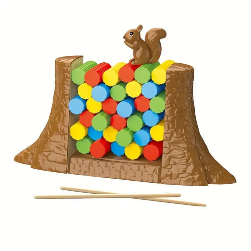 Kids Balance Board | Squirrel Stacker | Wooden Unisex Design Cotton