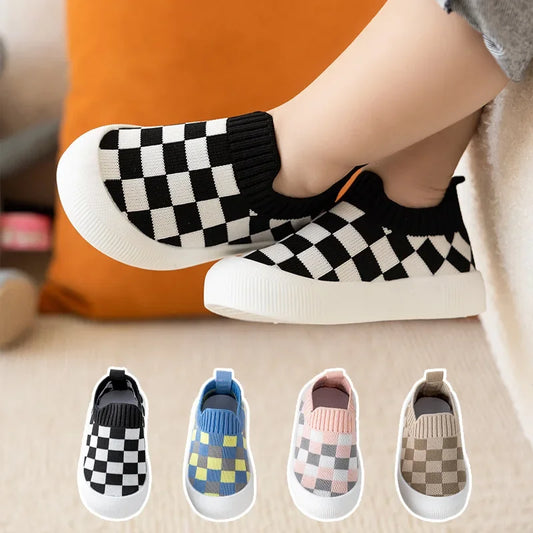 Mini Fashion™ - Checked Pattern - Flexible Slip-On Shoe