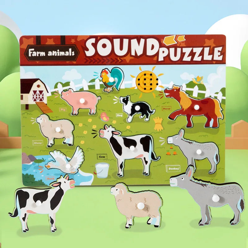 Kids Sound Matching Game | Wooden Puzzle | Learning Unisex Design