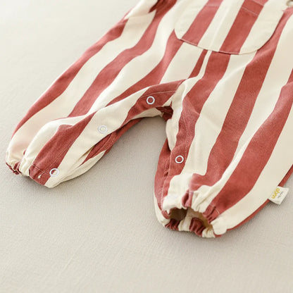 Striped Overall Romper – Soft & Comfortable – Kids Jumpsuit