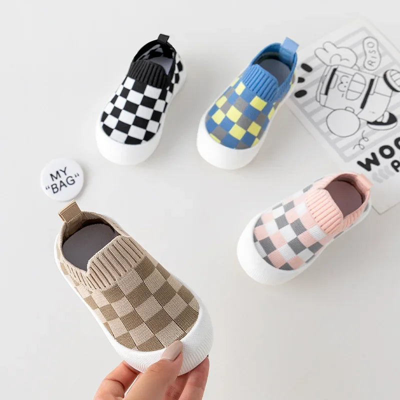Mini Fashion™ - Checked Pattern - Flexible Slip-On Shoe