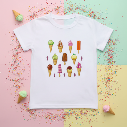 Boys & Girls Summer Tee – Comfort & Playful – Fun Print Kids T-shirt