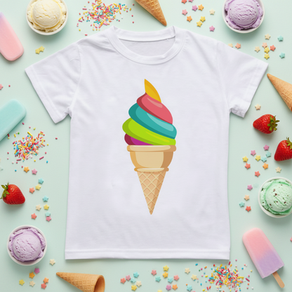 Boys & Girls Summer Tee – Comfort & Playful – Fun Print Kids T-shirt