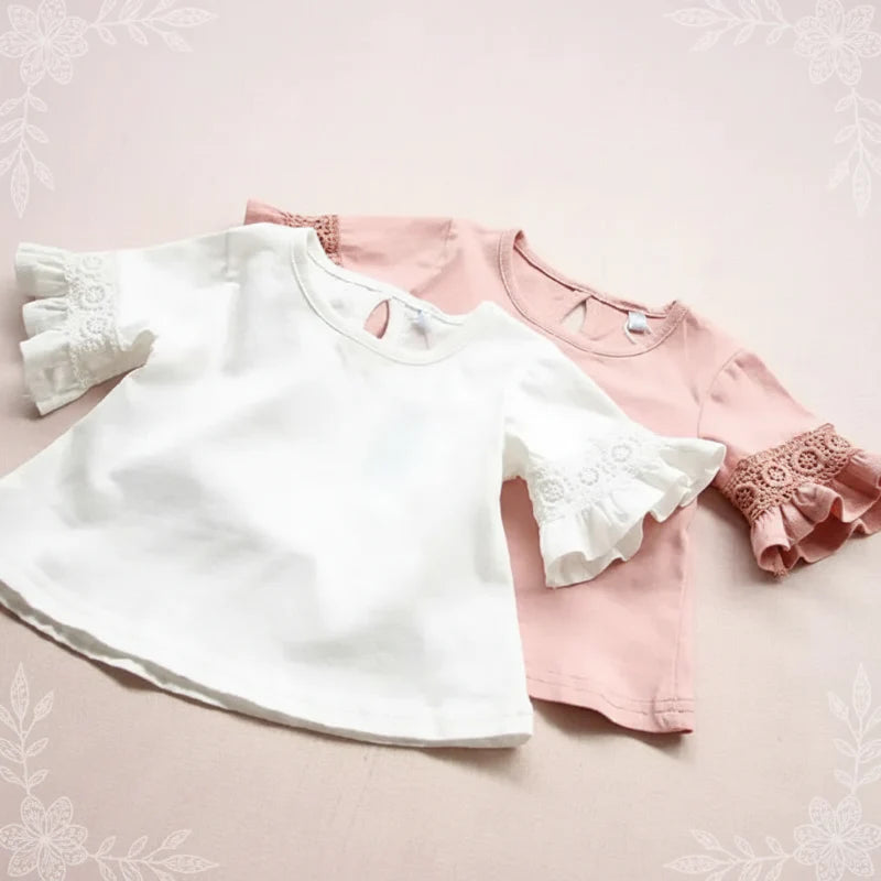 Girls Trumpet Sleeve Top – Elegant & Comfort – Lace Sleeve