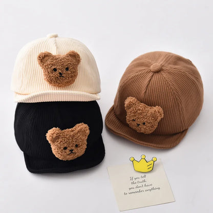 Mini Fashion - Cool & Cute - Corduroy Kids Cap Bear