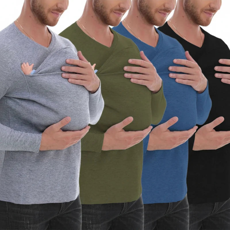 Kangaroo Pocket Shirt – Comfortable & Handy – Baby Carrier T-shirt for Men
