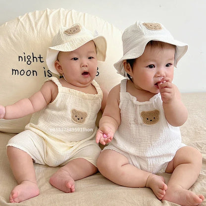 Mini Fashion™ - Cool & Comfortable - Baby Overalls with Hat