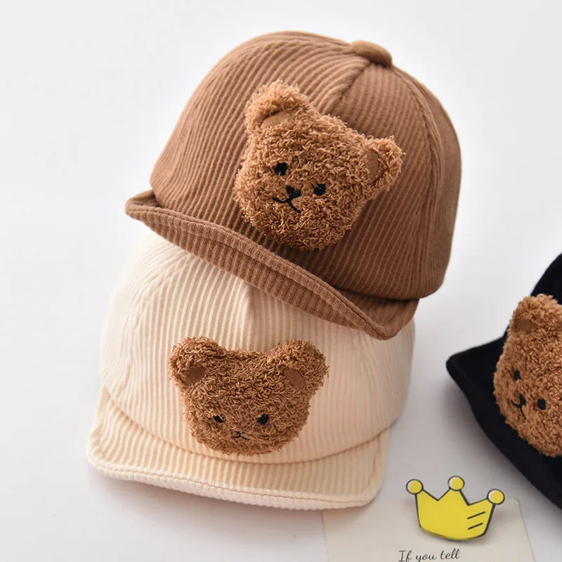 Mini Fashion - Cool & Cute - Corduroy Kids Cap Bear