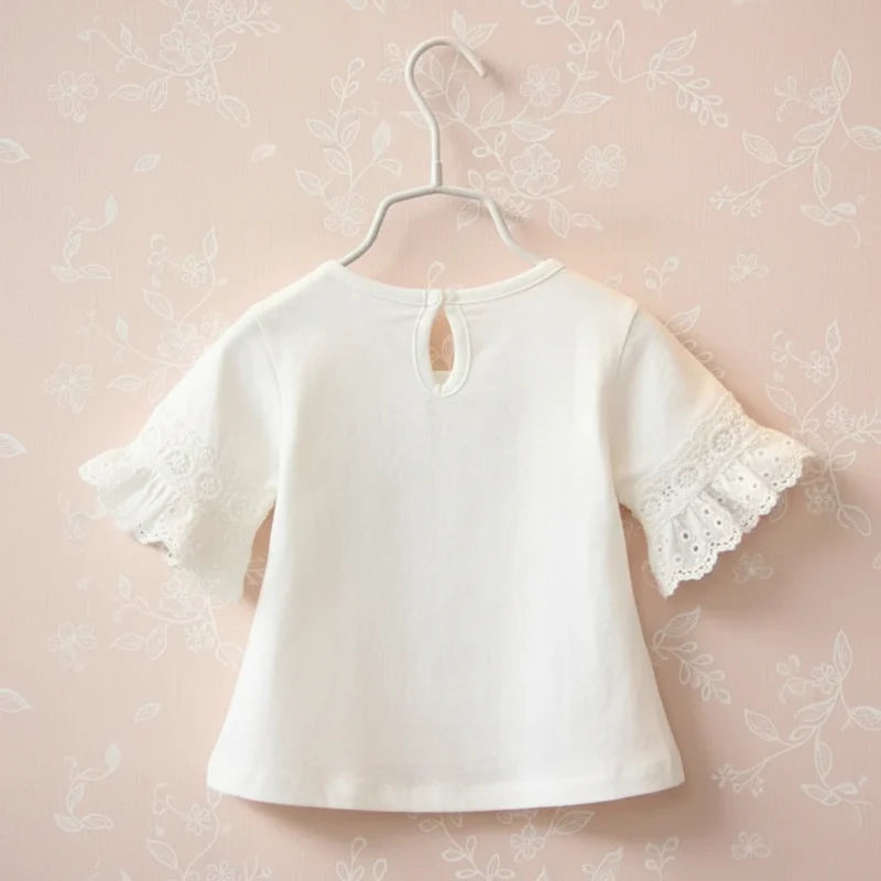 Girls Trumpet Sleeve Top – Elegant & Comfort – Lace Sleeve