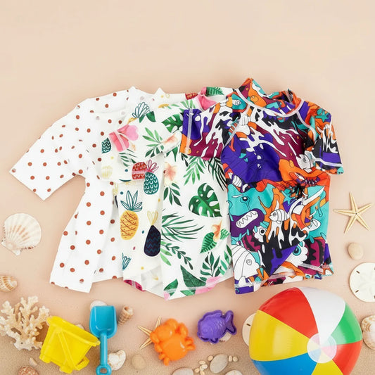SunnyGuard – Summer & Protective – Anti-UV Kids Swim Shirt with Short Sleeves
