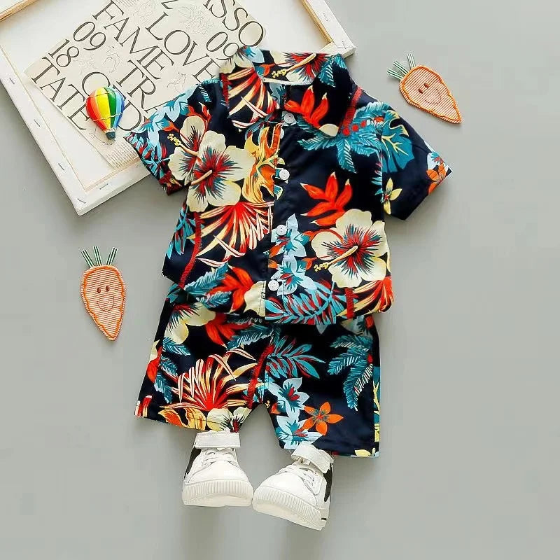Mini Fashion™ - Fresh & Cheerful - Floral Boys Set