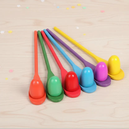 Wooden Egg Spoon Game – Motor Skills & Learning – Egg Race Balance Game