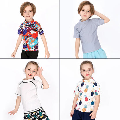 SunnyGuard – Summer & Protective – Anti-UV Kids Swim Shirt with Short Sleeves