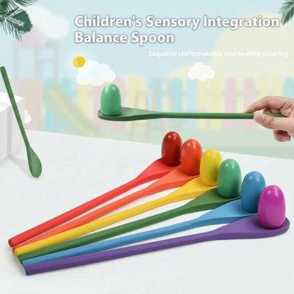 Wooden Egg Spoon Game – Motor Skills & Learning – Egg Race Balance Game