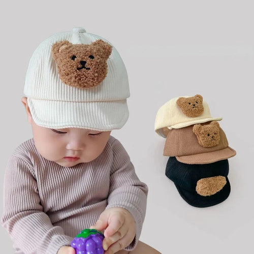Mini Fashion - Cool & Cute - Corduroy Kids Cap Bear