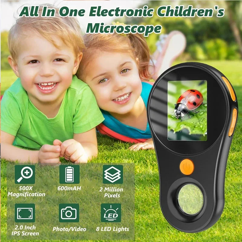 Pocket Microscope 500X - Compact & Powerful - Handheld Magnifier