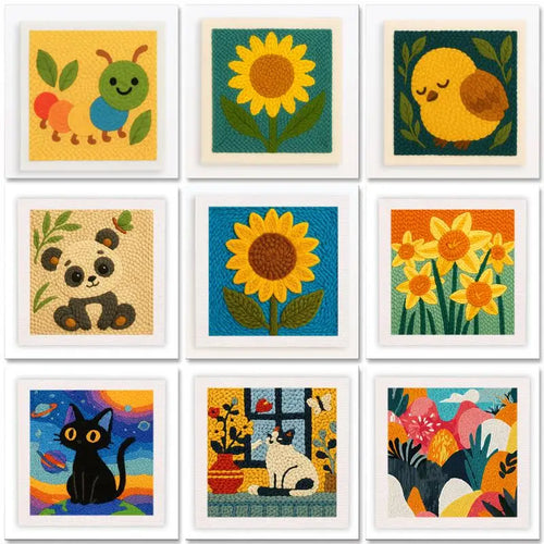 Kids Embroidery Kit | Animal Design | Beginner Friendly Unisex Design