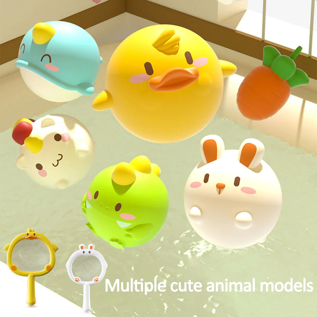Squeaky Splash™ – Bath Party – Fishing Net in Bath