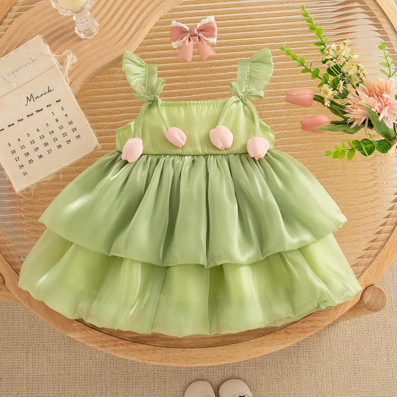Tulip Mesh Dress – Elegant & Comfort – Kids Dress