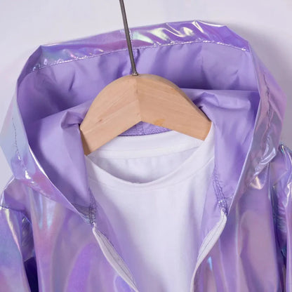 LumiBreeze – Shiny & Light – Children's Rain Jacket with Hood