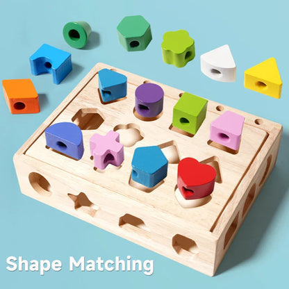 Woods™ - Stimulate Creativity & Improve Skills - Colorful Montessori Puzzle Set