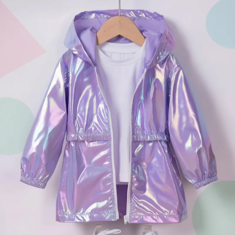 LumiBreeze – Shiny & Light – Children's Rain Jacket with Hood