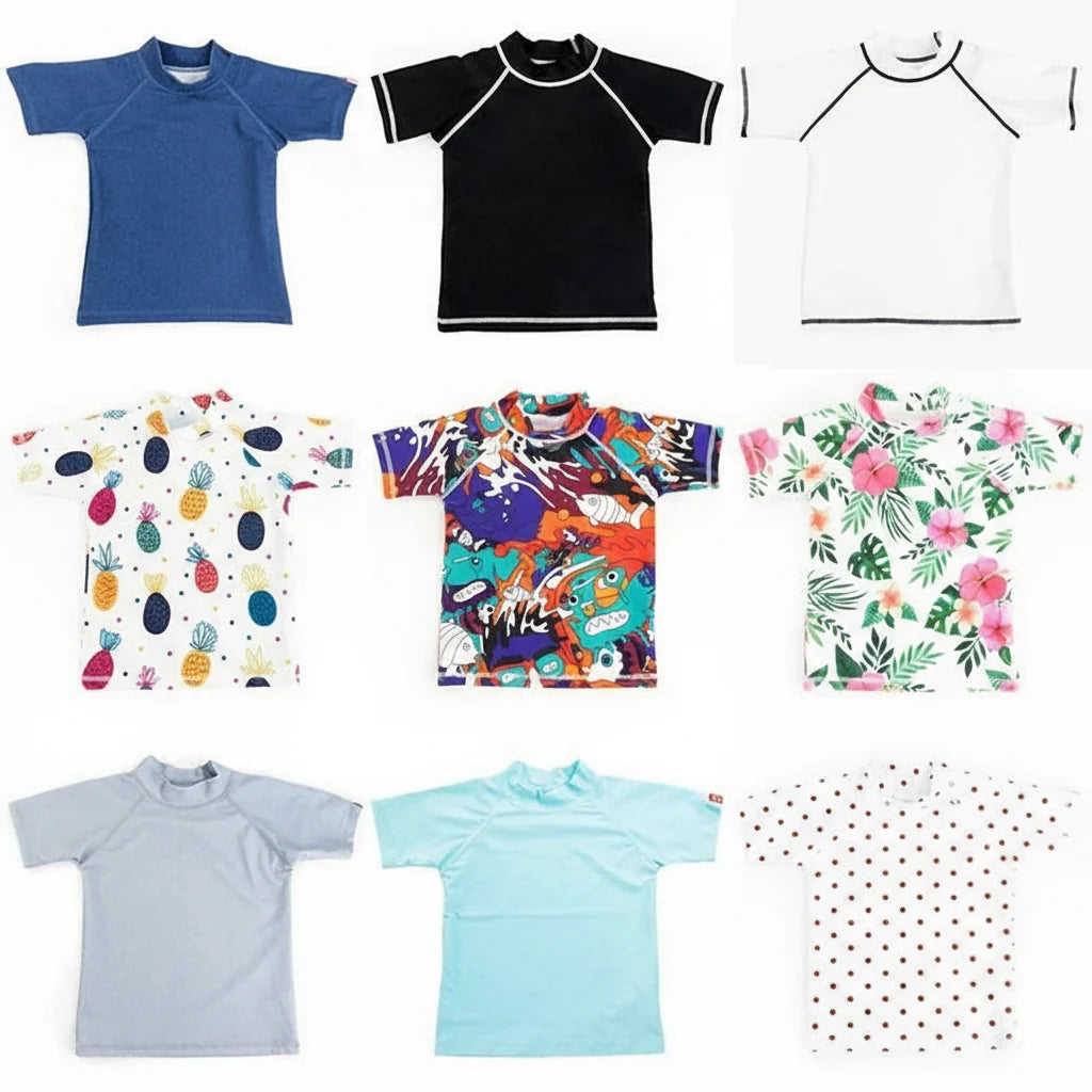 SunnyGuard – Summer & Protective – Anti-UV Kids Swim Shirt with Short Sleeves