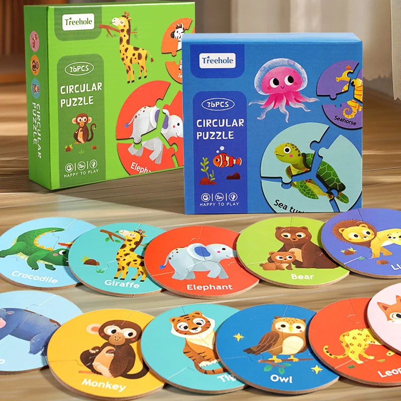 Animal Match™ – Spin & Discover – 3-Piece Puzzle