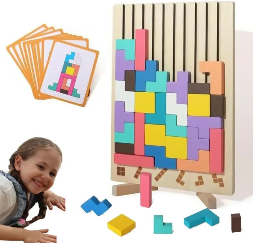 Kids Puzzle Totem | Wooden Building Blocks | Stack Game Unisex Design