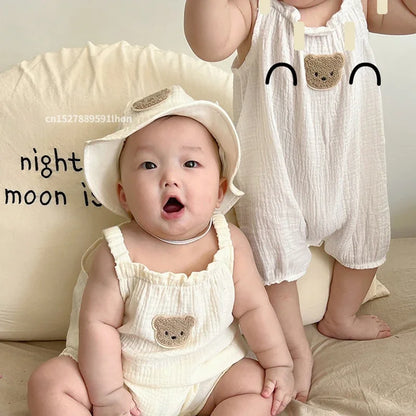 Mini Fashion™ - Cool & Comfortable - Baby Overalls with Hat