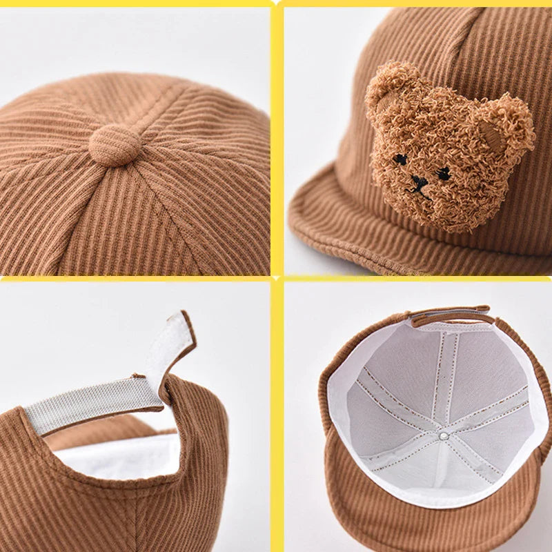 Mini Fashion - Cool & Cute - Corduroy Kids Cap Bear