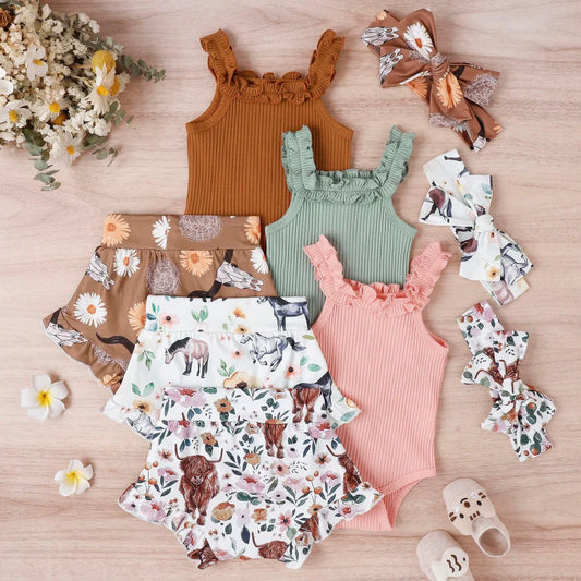 Kids Summer Outfit Set | Printed Design | Two-Piece Unisex Design