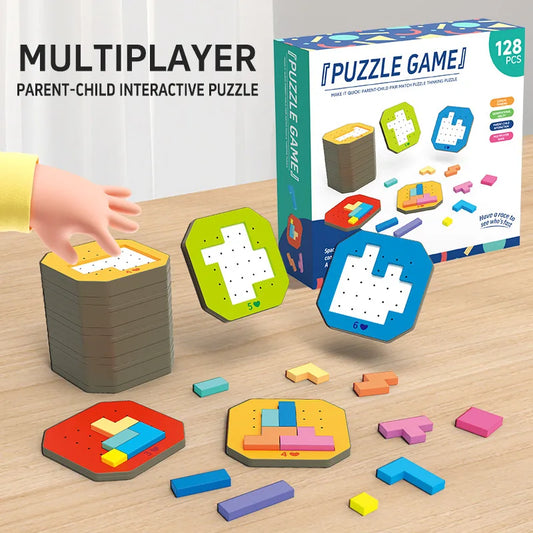 Kids Wooden Logic Blocks | Geometric Puzzle | Shape Unisex Design