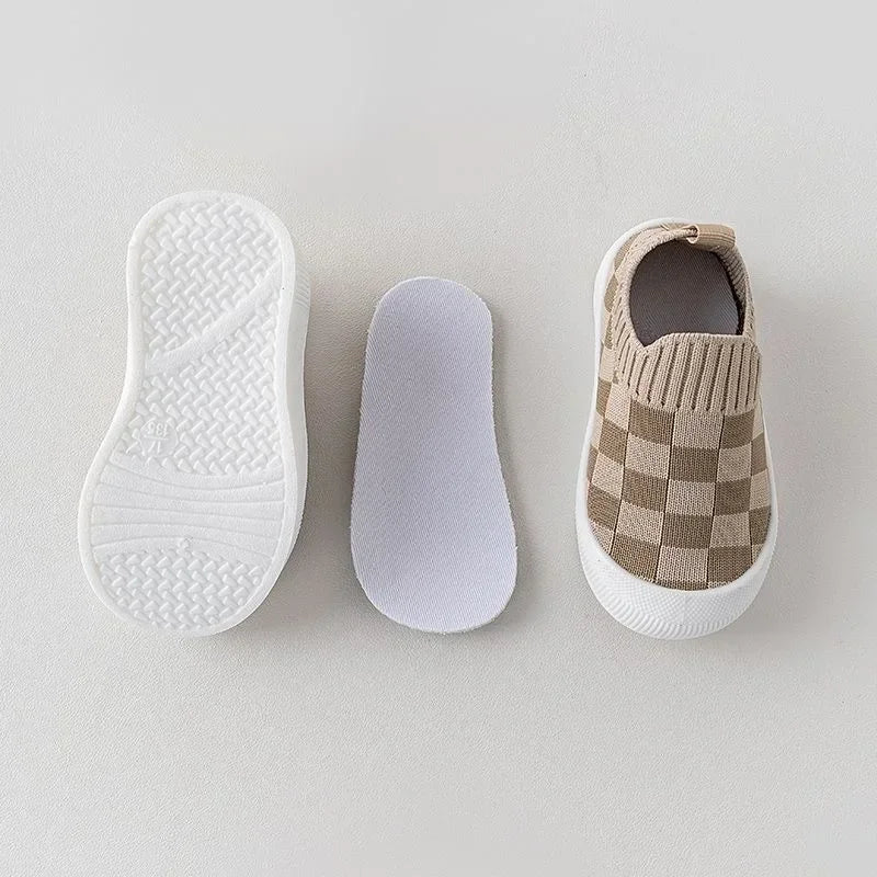 Mini Fashion™ - Checked Pattern - Flexible Slip-On Shoe