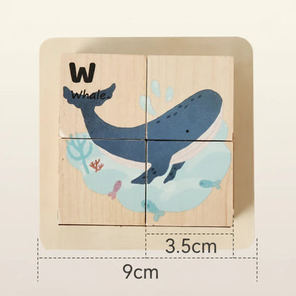 WoodMind – Creative & Educational – 6-in-1 Montessori Animal Wooden Puzzle