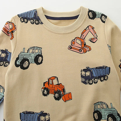 TruckTales – Soft & Warm – Sweater with Colorful Construction Vehicles