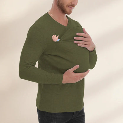Kangaroo Pocket Shirt – Comfortable & Handy – Baby Carrier T-shirt for Men