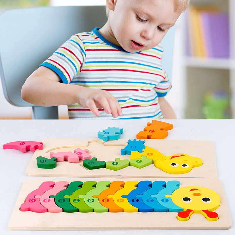 Kids Wooden Puzzle | Animal Shapes | Number Learning Unisex Design