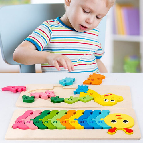 Kids Wooden Puzzle | Animal Shapes | Number Learning Unisex Design