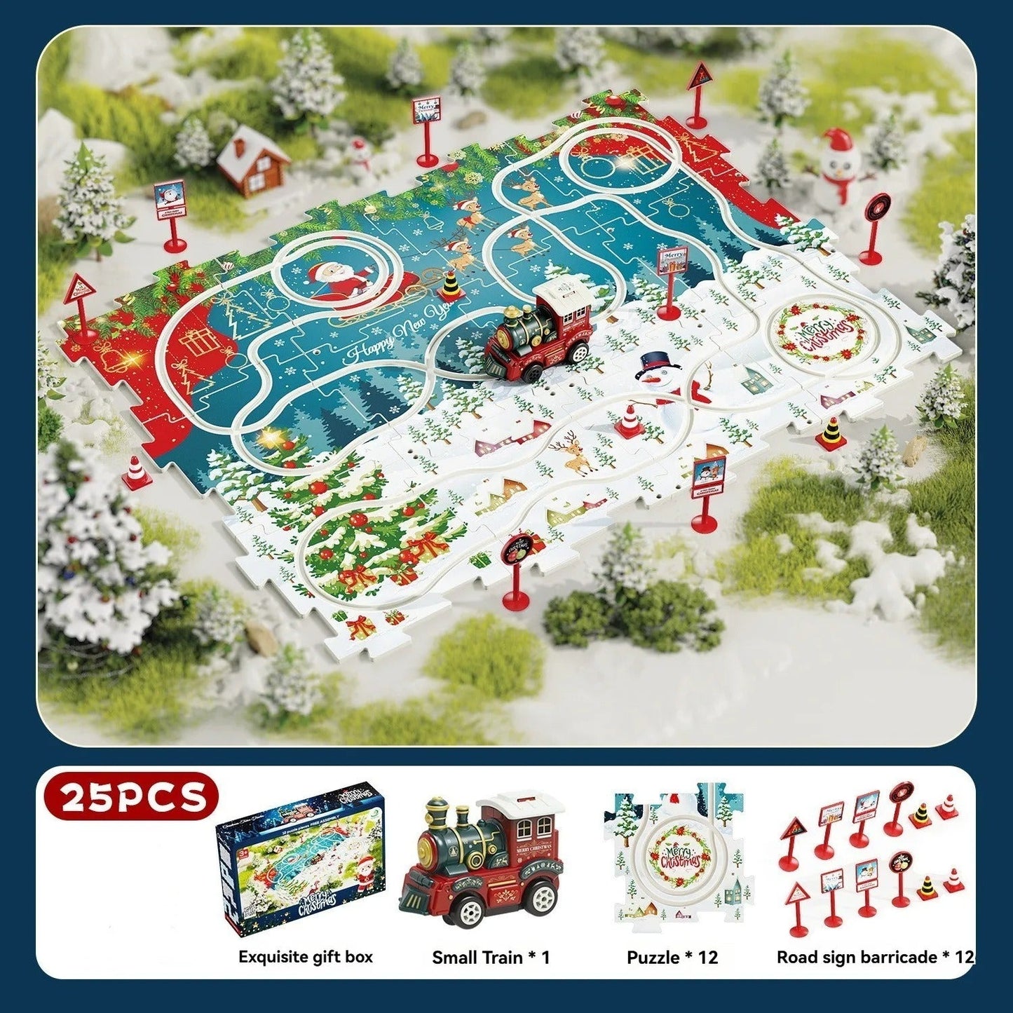 DIY Xmas Train Track™ - Build Your Own Christmas Wonderland - Christmas Train Puzzle
